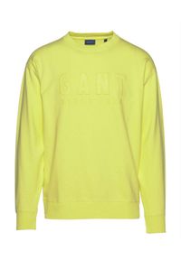 GANT - Żółta bluza z monochromatycznym logo. Kolor: żółty. Materiał: bawełna. Długość rękawa: długi rękaw. Długość: długie #2