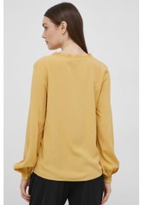 Vila bluzka damska kolor żółty gładka. Okazja: na co dzień. Kolor: żółty. Materiał: tkanina, materiał, wiskoza. Wzór: gładki. Styl: casual #2