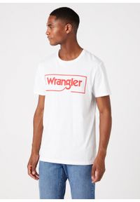 Wrangler - WRANGLER FRAME LOGO TEE MĘSKI T-SHIRT KOSZULKA NADRUK WHITE W7H3D3989. Wzór: nadruk #1