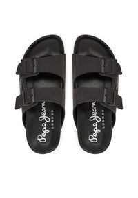 Pepe Jeans Klapki PMS90101 Czarny. Kolor: czarny. Materiał: skóra