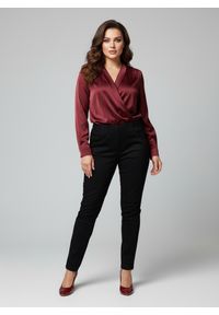 Moda Size Plus Iwanek - Eleganckie czarne spodnie Jeangaliny01 o kroju slim fit PLUS SIZE XXL OVERSIZE JESIEŃ. Okazja: na co dzień, do pracy. Kolekcja: plus size. Kolor: czarny. Materiał: poliester, denim, bawełna, tkanina, elastan. Sezon: jesień. Styl: elegancki #1