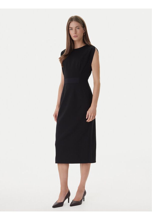 BOSS Sukienka koktajlowa Detira1 50551898 Czarny Slim Fit. Kolor: czarny. Materiał: wiskoza. Styl: wizytowy
