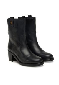 TOMMY HILFIGER - Tommy Hilfiger Botki Riding Lthr Mid Boot Block Heel FW0FW08776 Czarny. Kolor: czarny. Materiał: skóra #4