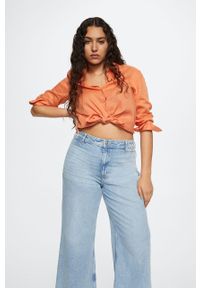 mango - Mango jeansy Catherin damskie high waist. Stan: podwyższony. Kolor: fioletowy #5