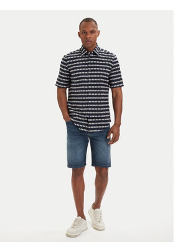 BOSS Koszula Rash 50559628 Granatowy Regular Fit. Kolor: niebieski. Materiał: bawełna