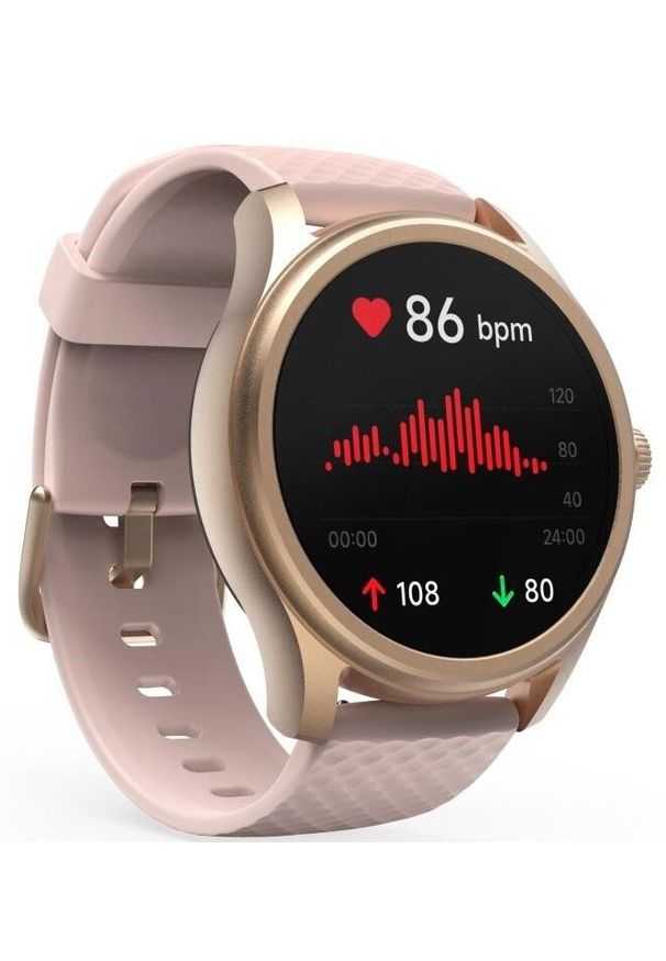 hama - Hama Fit Watch 5010 różowe złoto. Rodzaj zegarka: smartwatch. Kolor: różowy, wielokolorowy, złoty. Styl: elegancki, casual, sportowy