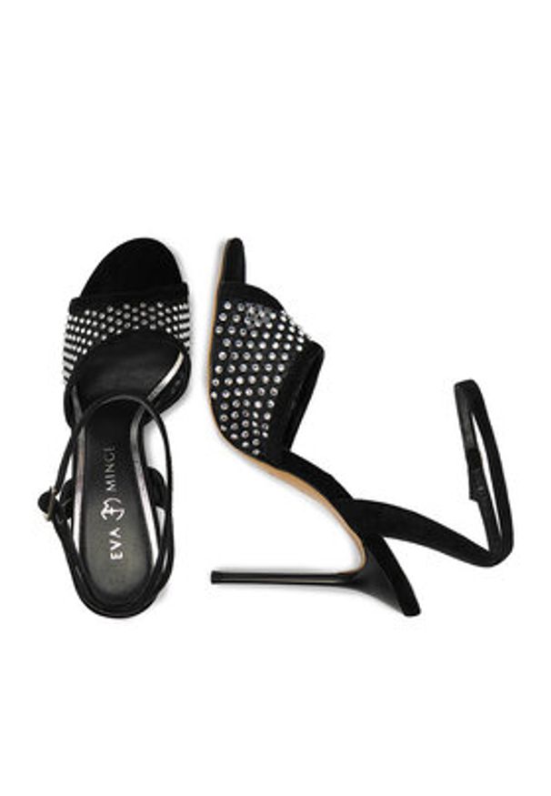 Eva Minge Sandały EO-ZARA-LT934-79 Czarny. Kolor: czarny. Materiał: skóra, zamsz