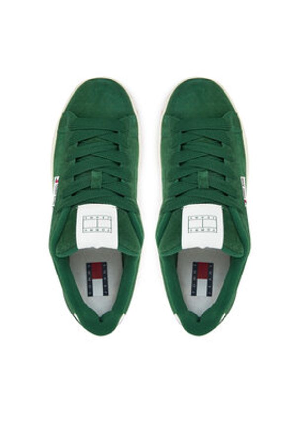 Tommy Jeans Sneakersy Tjm Skater Sneaker EM0EM01607 Zielony. Kolor: zielony. Materiał: skóra, zamsz