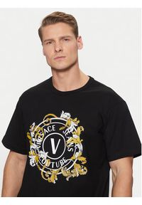 Versace Jeans Couture T-Shirt 78GAHC01 Czarny Regular Fit. Kolor: czarny. Materiał: bawełna #4