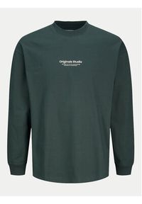 Jack & Jones Longsleeve Vesterbro 12251775 Zielony Loose Fit. Kolor: zielony. Materiał: bawełna. Długość rękawa: długi rękaw
