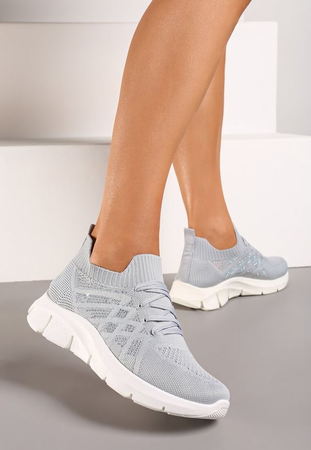 Renee - Szare Buty Sportowe z Elastyczną Wsuwaną Cholewką i Wkładką ze Skóry Naturalnej Rantia. Okazja: na co dzień. Kolor: szary. Materiał: skóra. Szerokość cholewki: normalna. Obcas: na płaskiej podeszwie