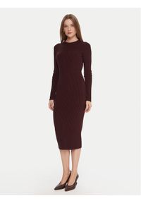 Kontatto Sukienka dzianinowa 3M0829C Bordowy Slim Fit. Kolor: brązowy. Materiał: syntetyk