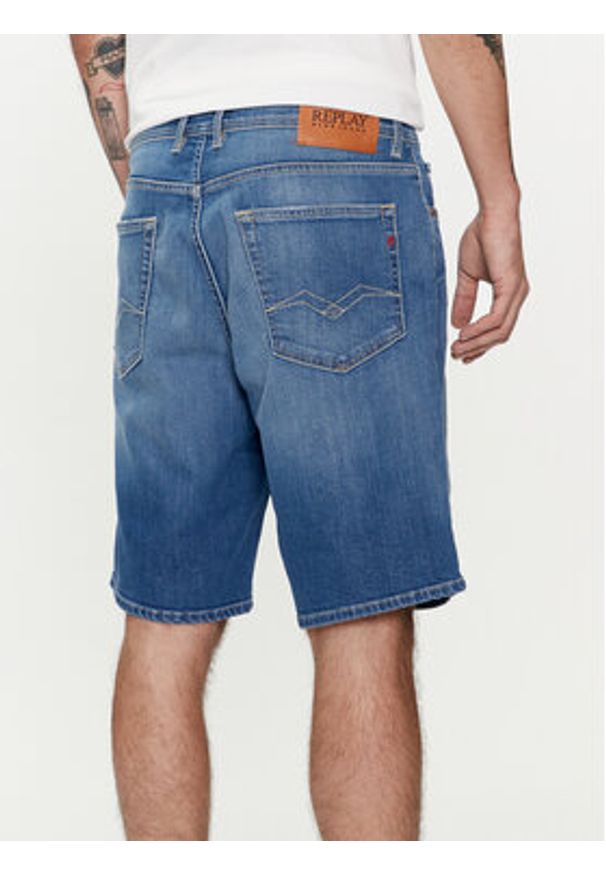 Replay Szorty jeansowe M1072 .000.573 Niebieski Regular Fit. Kolor: niebieski. Materiał: bawełna