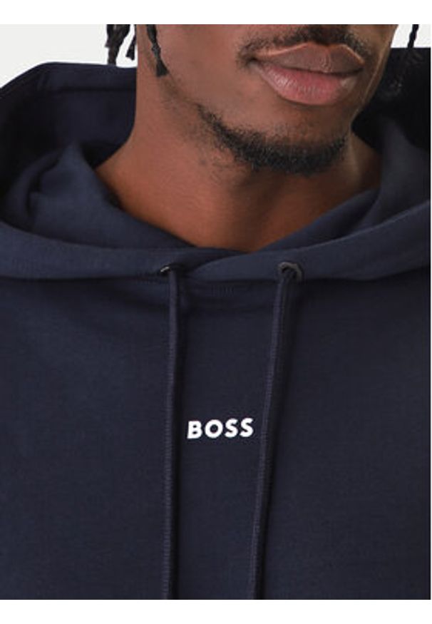 BOSS Dres Wesmallhood 50541065 Granatowy Regular Fit. Kolor: niebieski. Materiał: bawełna