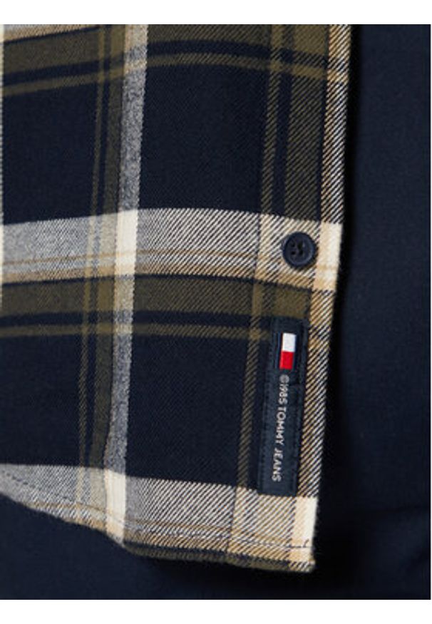 Tommy Jeans Koszula Check Flannel DM0DM20670 Granatowy Regular Fit. Kolor: niebieski. Materiał: bawełna