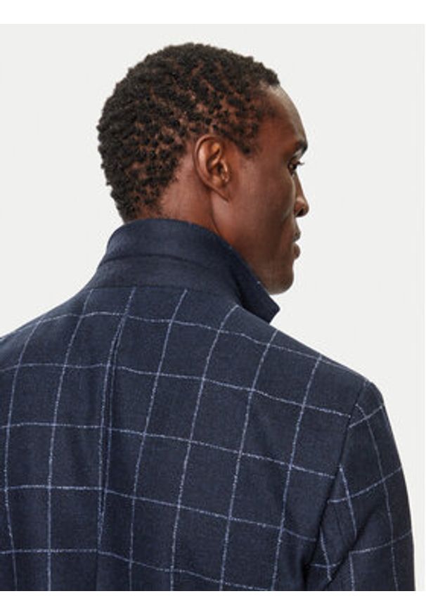 BOSS - Boss Marynarka H-Hutson 50527998 Granatowy Slim Fit. Kolor: niebieski. Materiał: bawełna