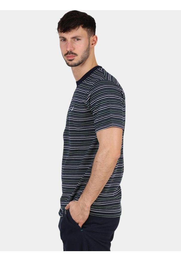 T-shirt męski Nautica Zeffiro. Kolor: niebieski. Wzór: paski