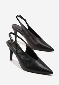 Born2be - Czarne Sandały na Szpilce z Odkrytą Piętą i Noskiem w Szpic Zarimae. Zapięcie: pasek. Kolor: czarny. Obcas: na szpilce. Styl: glamour, klasyczny, elegancki