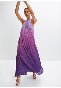 bonprix - Sukienka plisowana w cieniowanym kolorze. Kolor: fioletowy #1