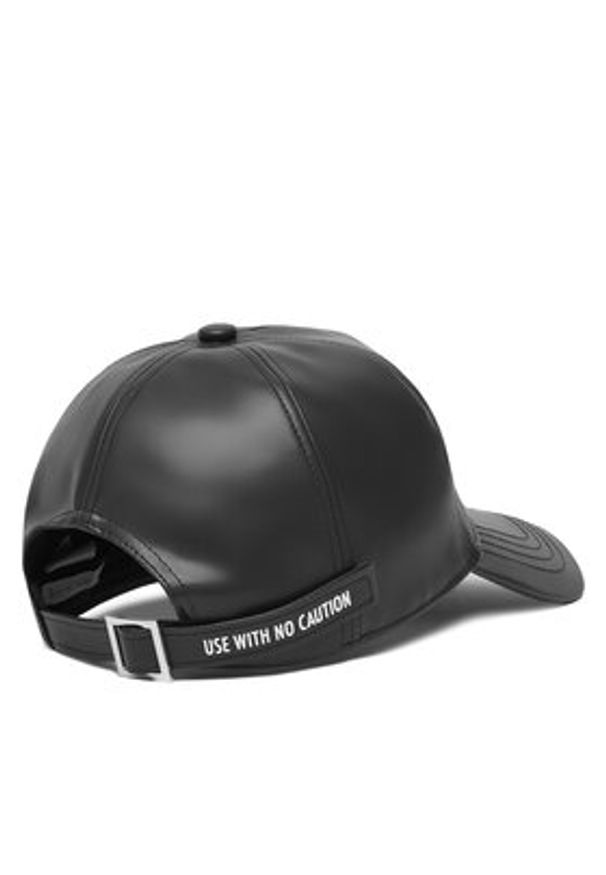 Patrizia Pepe Czapka z daszkiem 2F0096/E005-K103 Czarny. Kolor: czarny. Materiał: skóra