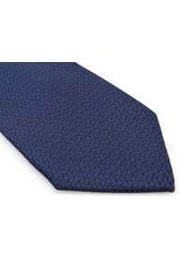 Adam Collection - Granatowy krawat męski, strukturalny materiał D296. Kolor: niebieski. Materiał: materiał. Wzór: gładki