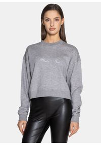 Bluza damska Karl Lagerfeld Crop Sweat W/Logo (216W1811-255). Kolor: szary. Styl: rockowy, klasyczny #1