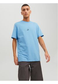 Jack & Jones - Jack&Jones T-Shirt Joshua 12228237 Błękitny Standard Fit. Kolor: niebieski. Materiał: bawełna
