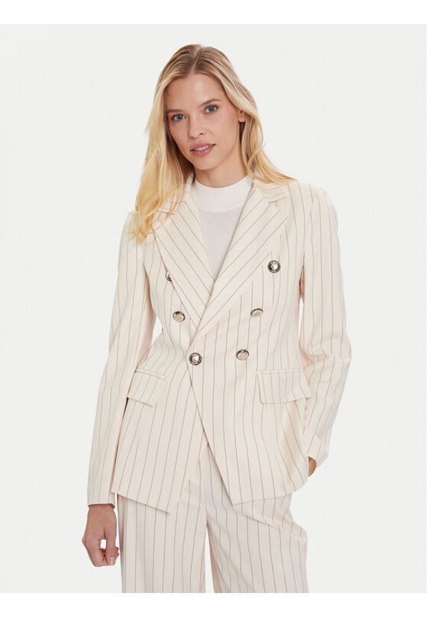 Maryley Marynarka 25IB139/M17 Écru Regular Fit. Materiał: syntetyk