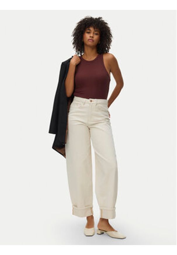 Vero Moda Jeansy Zelda 10339347 Beżowy Wide Leg. Kolor: beżowy