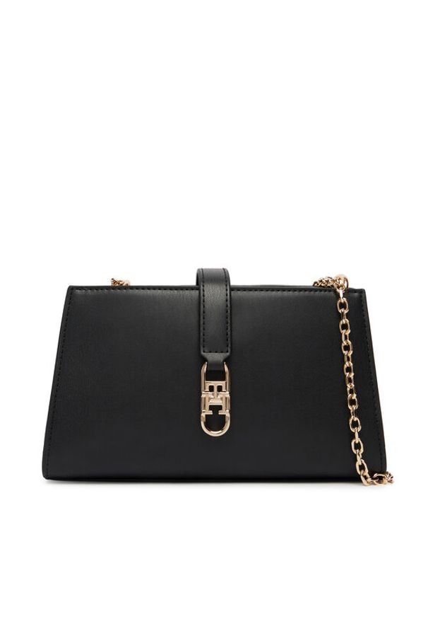 TOMMY HILFIGER - Tommy Hilfiger Torebka Th Libre Chain Crossover AW0AW18614 Czarny. Kolor: czarny. Materiał: skórzane