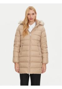 TOMMY HILFIGER - Tommy Hilfiger Kurtka puchowa WW0WW43122 Beżowy Regular Fit. Kolor: beżowy. Materiał: syntetyk. Sezon: zima #1