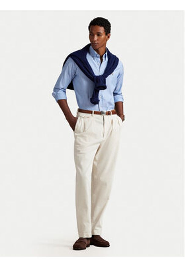 Polo Ralph Lauren Koszula 710886462004 Niebieski Custom Fit. Typ kołnierza: polo. Kolor: niebieski. Materiał: bawełna