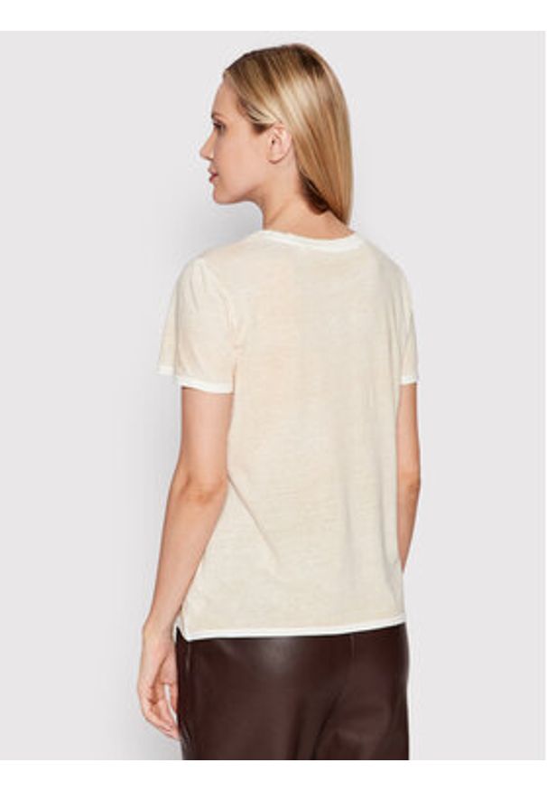 Guess T-Shirt W2YI03 K9SN1 Beżowy Regular Fit. Kolor: beżowy. Materiał: bawełna