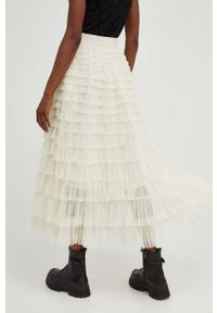 Answear Lab spódnica kolor beżowy maxi rozkloszowana. Kolor: beżowy. Styl: wakacyjny #3
