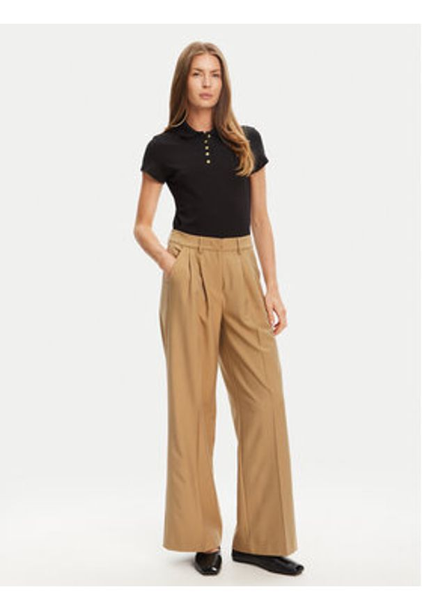 TOMMY HILFIGER - Tommy Hilfiger Polo Gold Button WW0WW45768 Czarny Slim Fit. Typ kołnierza: polo. Kolor: czarny. Materiał: bawełna