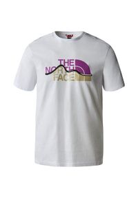 Koszulka turystyczna męska The North Face M Mountain Line Tee. Kolor: biały. Sport: turystyka piesza