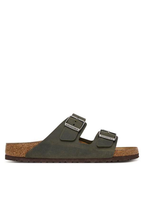 Birkenstock Klapki Arizona 1032783 Zielony ciemny. Kolor: zielony. Materiał: skóra