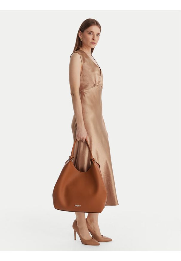 DKNY Torebka R42BAE48 Brązowy. Kolor: brązowy. Materiał: skórzane