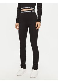 Karl Lagerfeld Jeans Legginsy A1W10060 Czarny Slim Fit. Kolor: czarny. Materiał: wiskoza, syntetyk