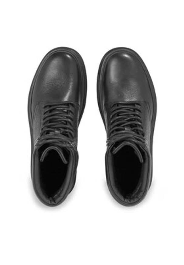 Calvin Klein Trapery Combat Boot Mono HM0HM01211 Czarny. Kolor: czarny. Materiał: skóra