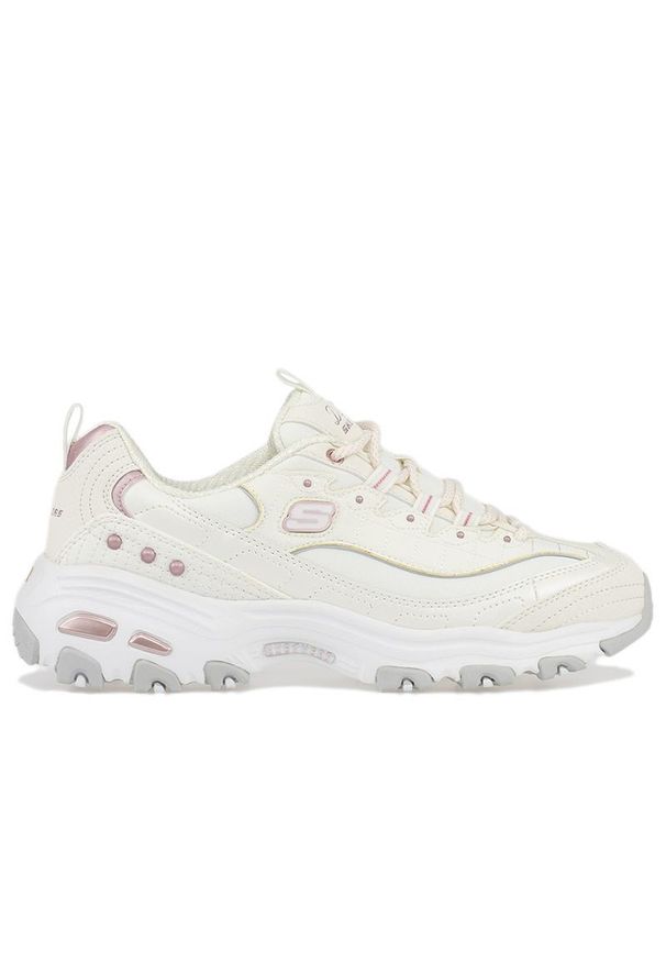 skechers - Buty Skechers D'Lites Ladies Night 149267WLV - białe. Zapięcie: sznurówki. Kolor: biały. Materiał: skóra, syntetyk, guma. Szerokość cholewki: normalna. Model: Skechers Sport