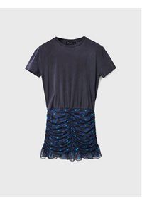 Desigual Sukienka codzienna Bilba 22WWVK53 Granatowy Regular Fit. Okazja: na co dzień. Kolor: niebieski. Materiał: syntetyk. Typ sukienki: proste. Styl: casual