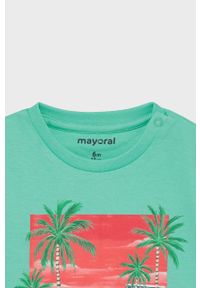 Mayoral - T-shirt dziecięcy. Okazja: na co dzień. Kolor: turkusowy. Materiał: bawełna, dzianina. Wzór: nadruk. Styl: casual #4