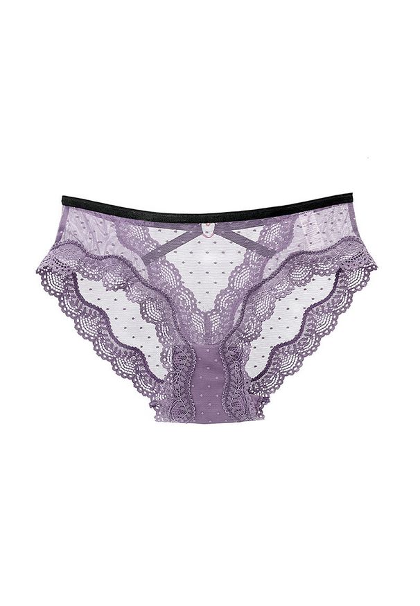 Intica - Koronkowe majtki z strapsami na specjalne okazje Xumar. Kolor: fioletowy. Materiał: koronka. Wzór: koronka