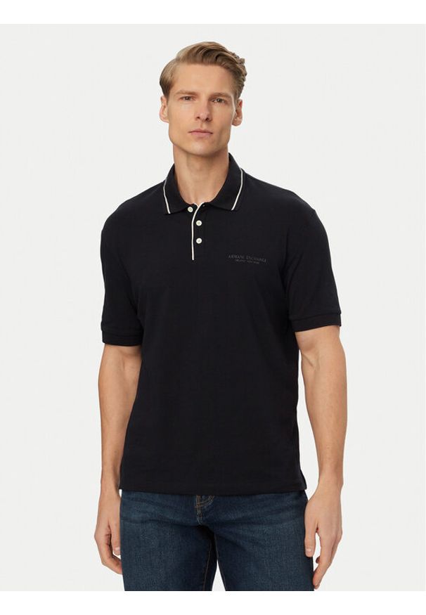 Armani Exchange Polo XM001557 AF10363 UB101 Granatowy Regular Fit. Typ kołnierza: polo. Kolor: niebieski. Materiał: bawełna