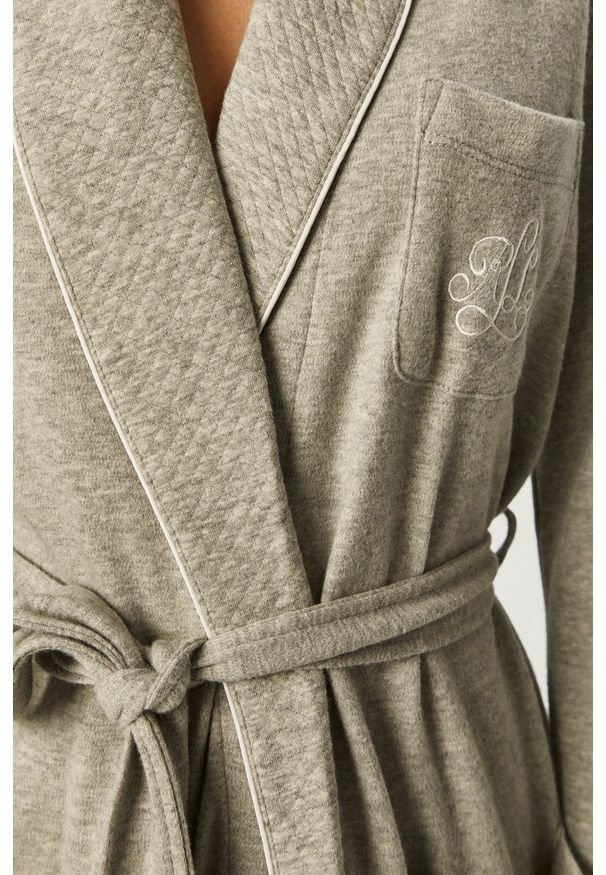 Lauren Ralph Lauren - Szlafrok. Kolor: szary. Materiał: materiał, dzianina