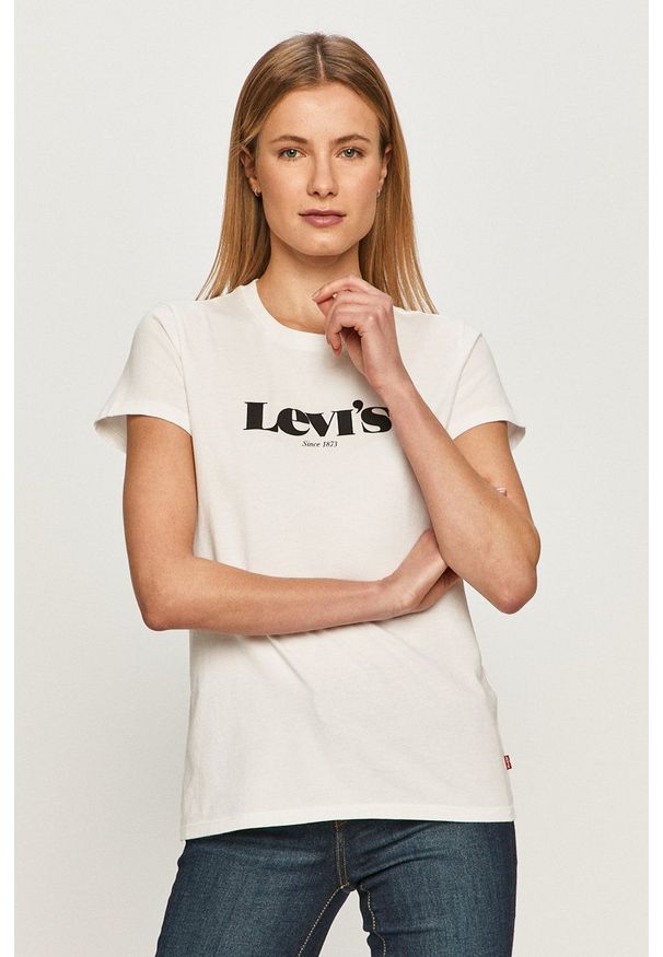 Levi's® - Levi's - T-shirt 17369.1249-Neutrals. Okazja: na spotkanie biznesowe, na co dzień. Kolor: biały. Materiał: dzianina. Wzór: nadruk. Styl: biznesowy, casual