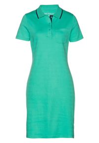Sukienka shirtowa polo bonprix zielony oceaniczny - ciemnoniebieski. Typ kołnierza: polo. Kolor: zielony. Styl: elegancki #1