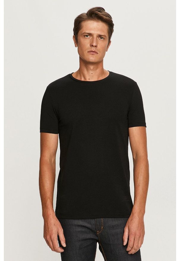 Hugo - T-shirt (2-pack). Okazja: na co dzień. Kolor: czarny. Materiał: dzianina. Wzór: gładki. Styl: casual