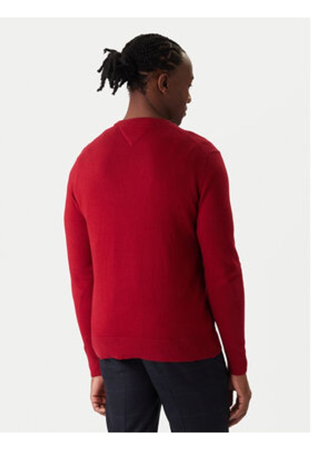 TOMMY HILFIGER - Tommy Hilfiger Sweter MW0MW28046 Czerwony Regular Fit. Kolor: czerwony. Materiał: bawełna